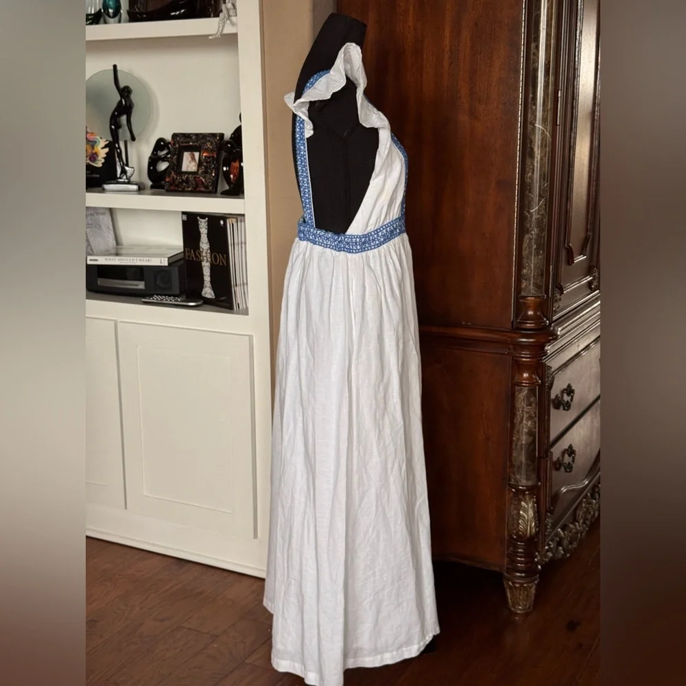 J Crew‎ Ruffle Embroidery White Dress